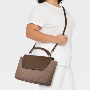 Universal Thread Top Handle Shoulder Handbag (Brown)